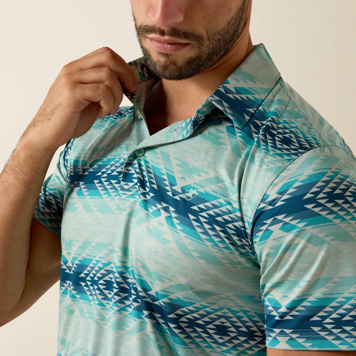 Ariat All Over Print Heathered Classic Fit Polo For Sale