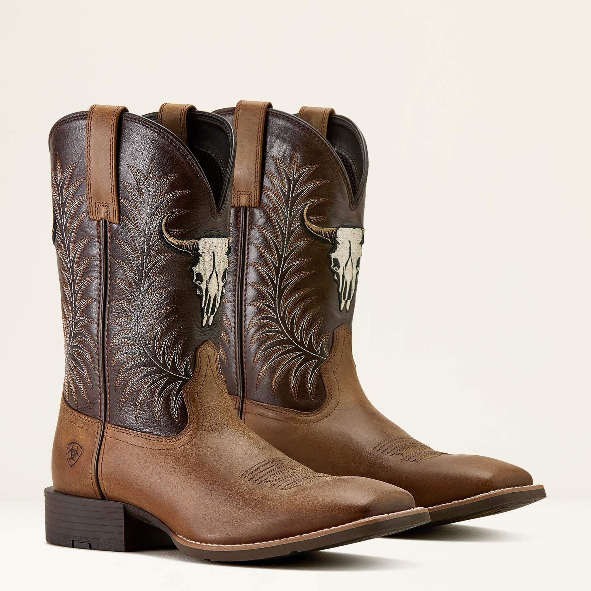 Ariat Sport Steer Skull Wide Square Toe Cowboy Boot Discount