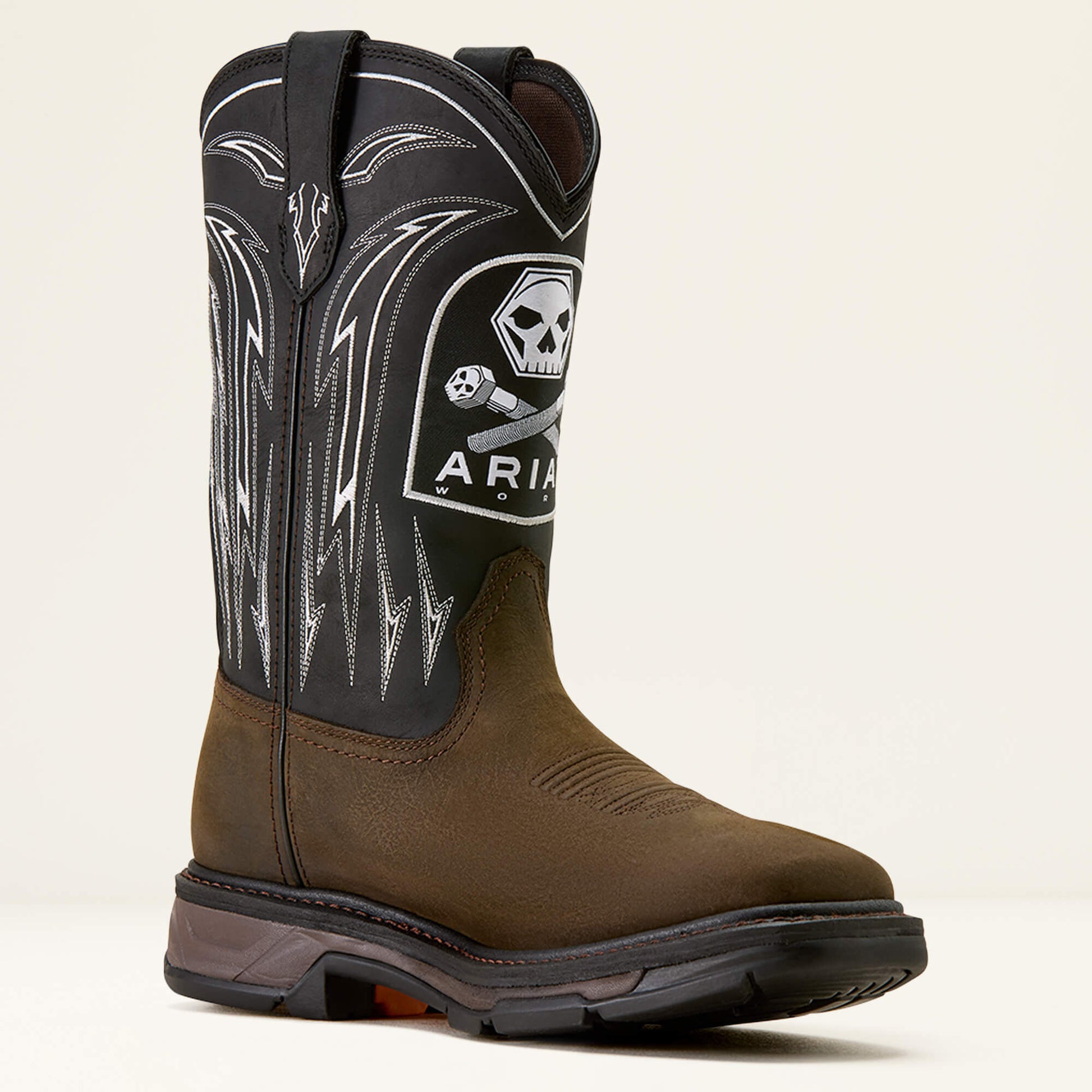 Ariat WorkHog XT Bolt Skull Waterproof Wide Square Toe Work Boot For Sale