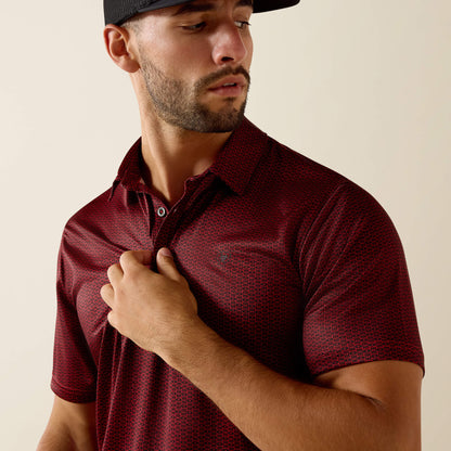 Ariat All Over Print Fitted Polo On Sale