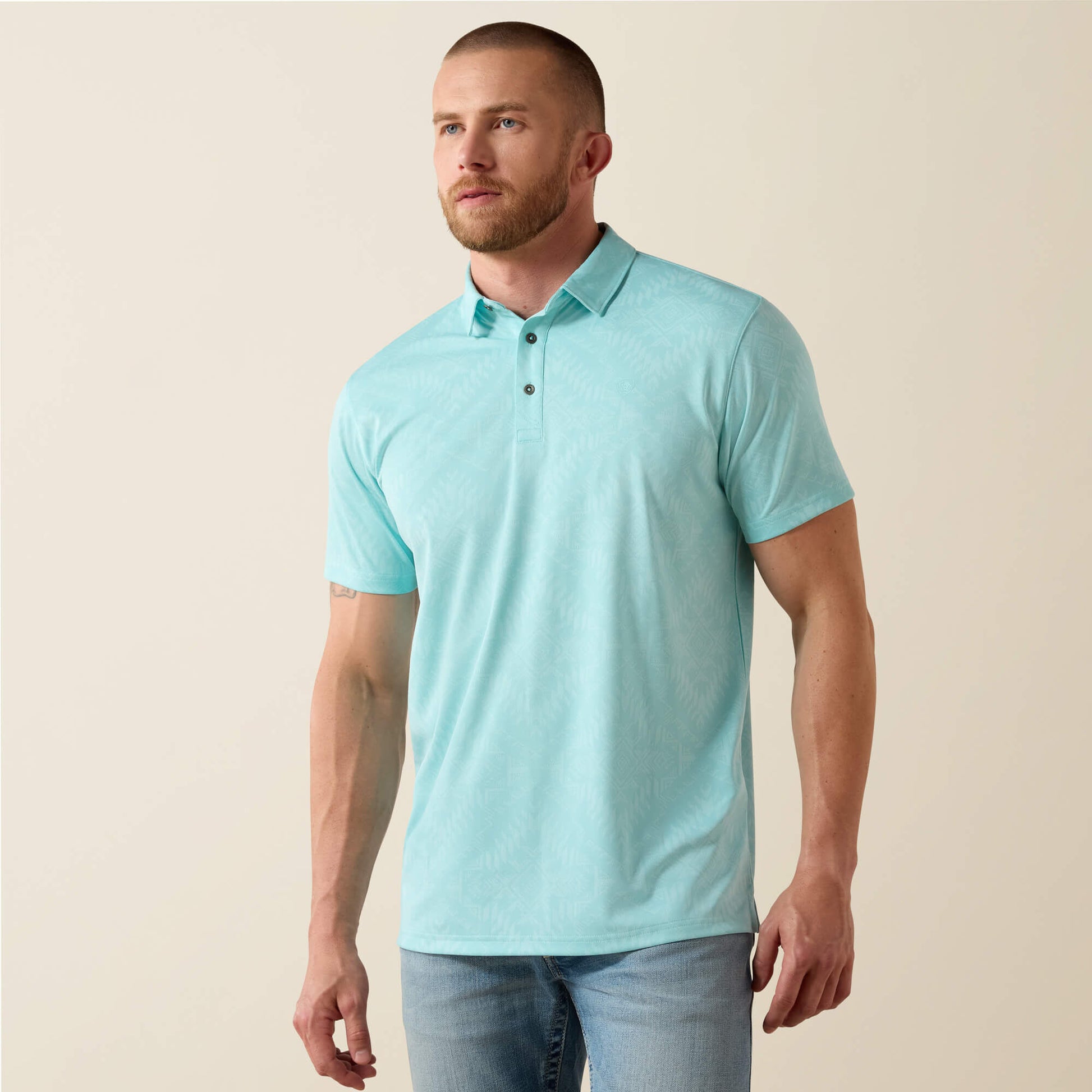 Ariat Jacquard Printed Fitted Polo Outlet