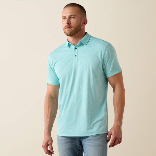 Ariat Jacquard Printed Fitted Polo Outlet
