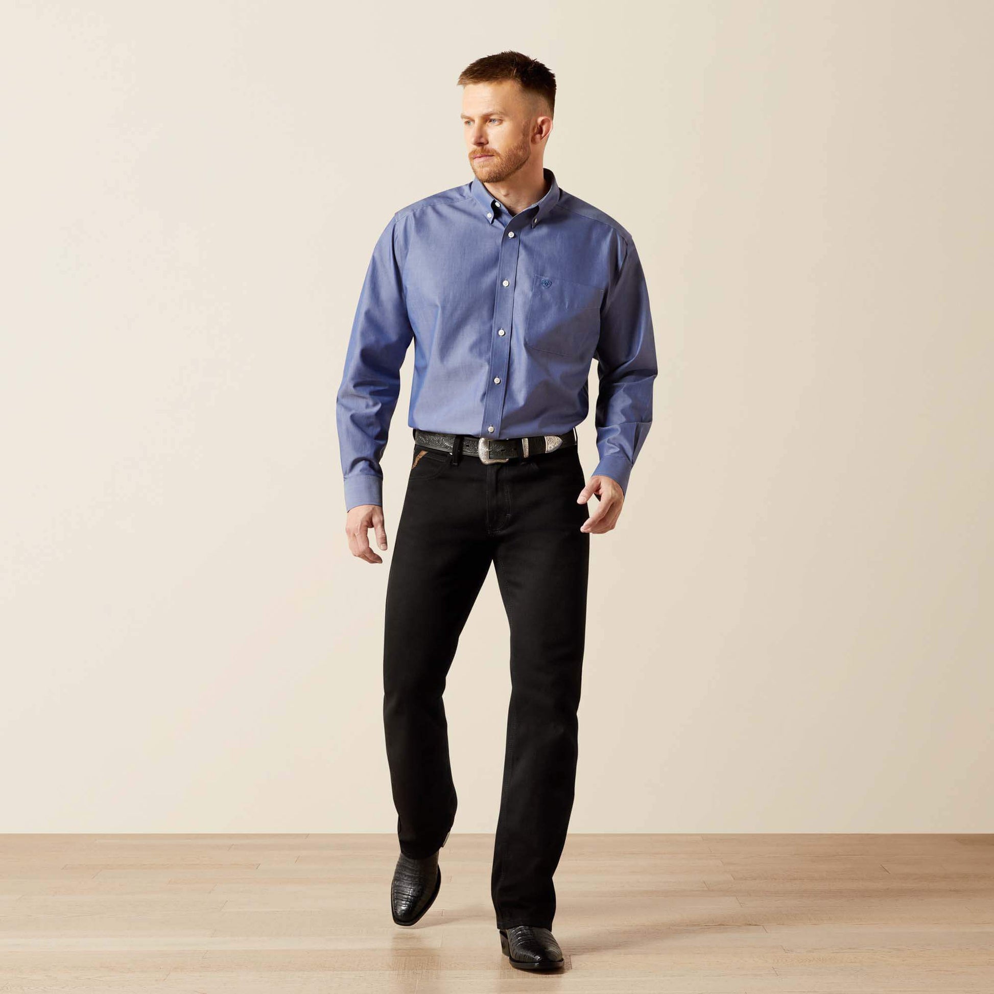 Ariat Wrinkle Free Solid Pinpoint Oxford Classic Fit Shirt Online