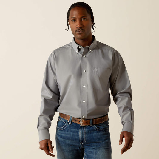 Ariat Wrinkle Free Solid Pinpoint Oxford Classic Fit Shirt Discount