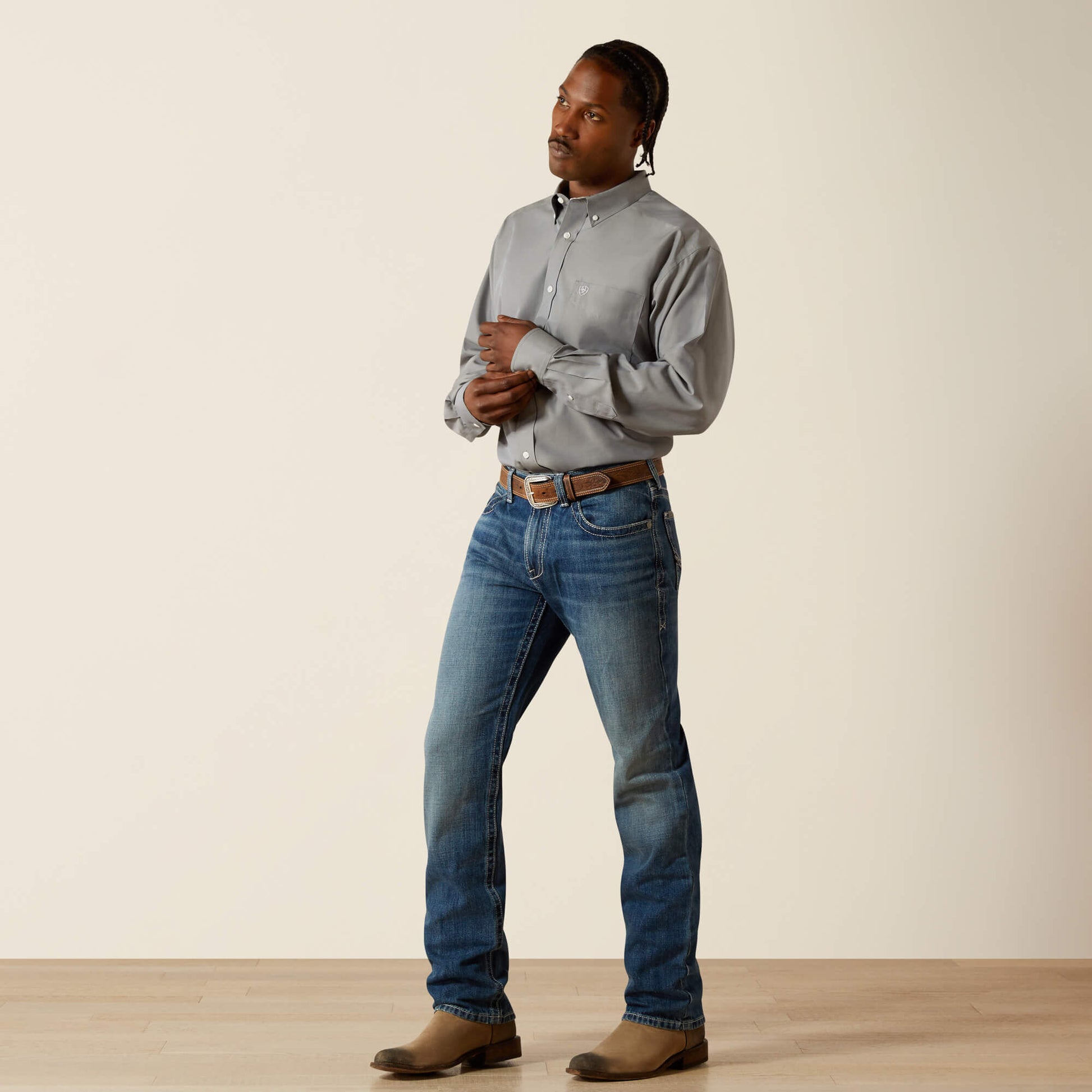 Ariat Wrinkle Free Solid Pinpoint Oxford Classic Fit Shirt Discount