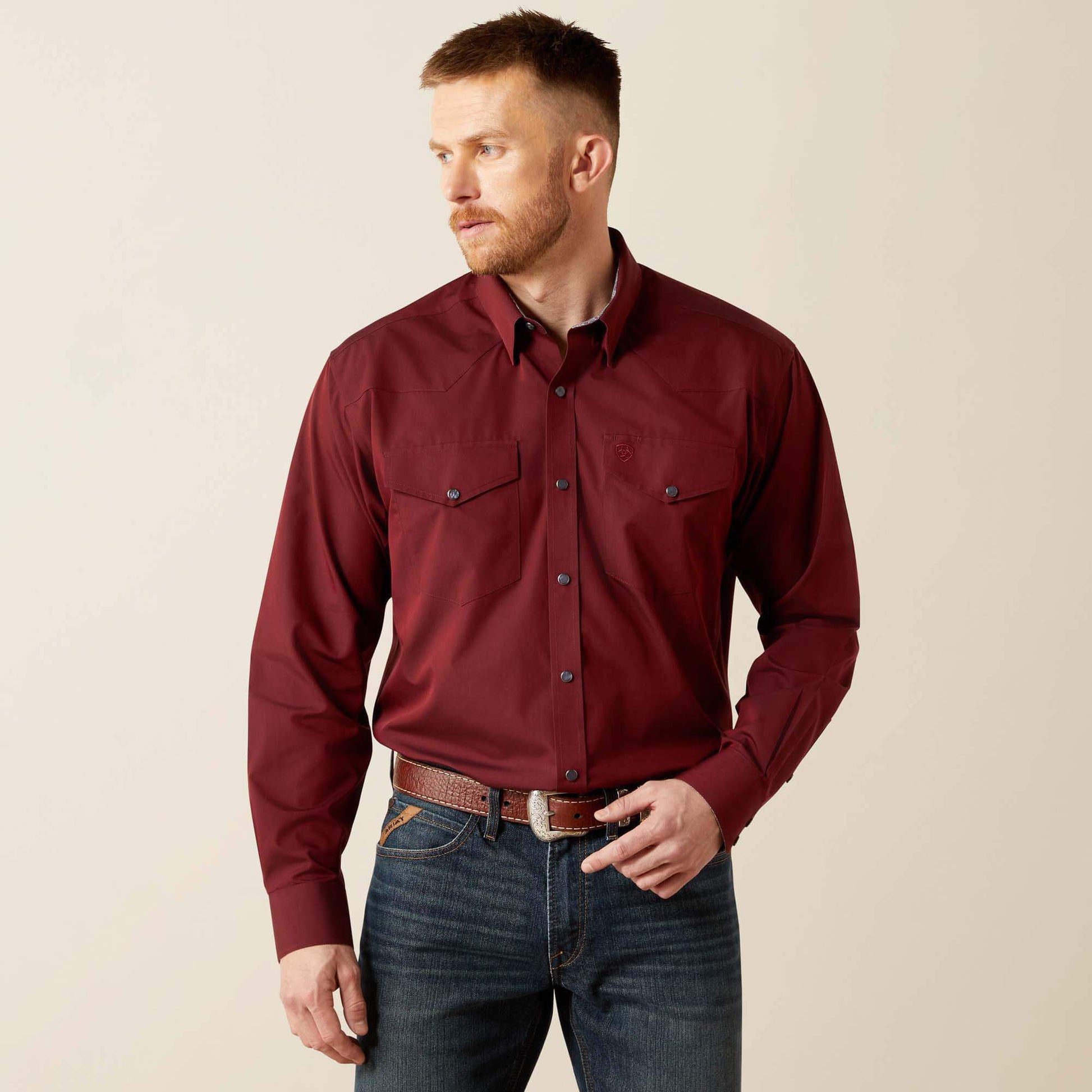 Ariat Wrinkle Free Pinpoint Oxford Classic Fit Snap Shirt Discount