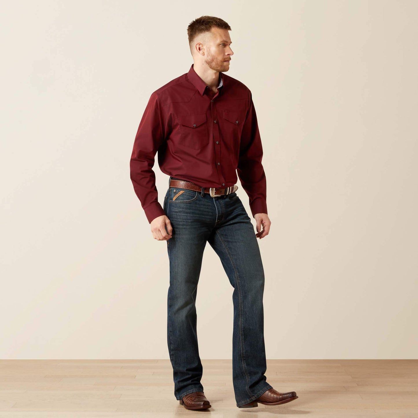 Ariat Wrinkle Free Pinpoint Oxford Classic Fit Snap Shirt Discount