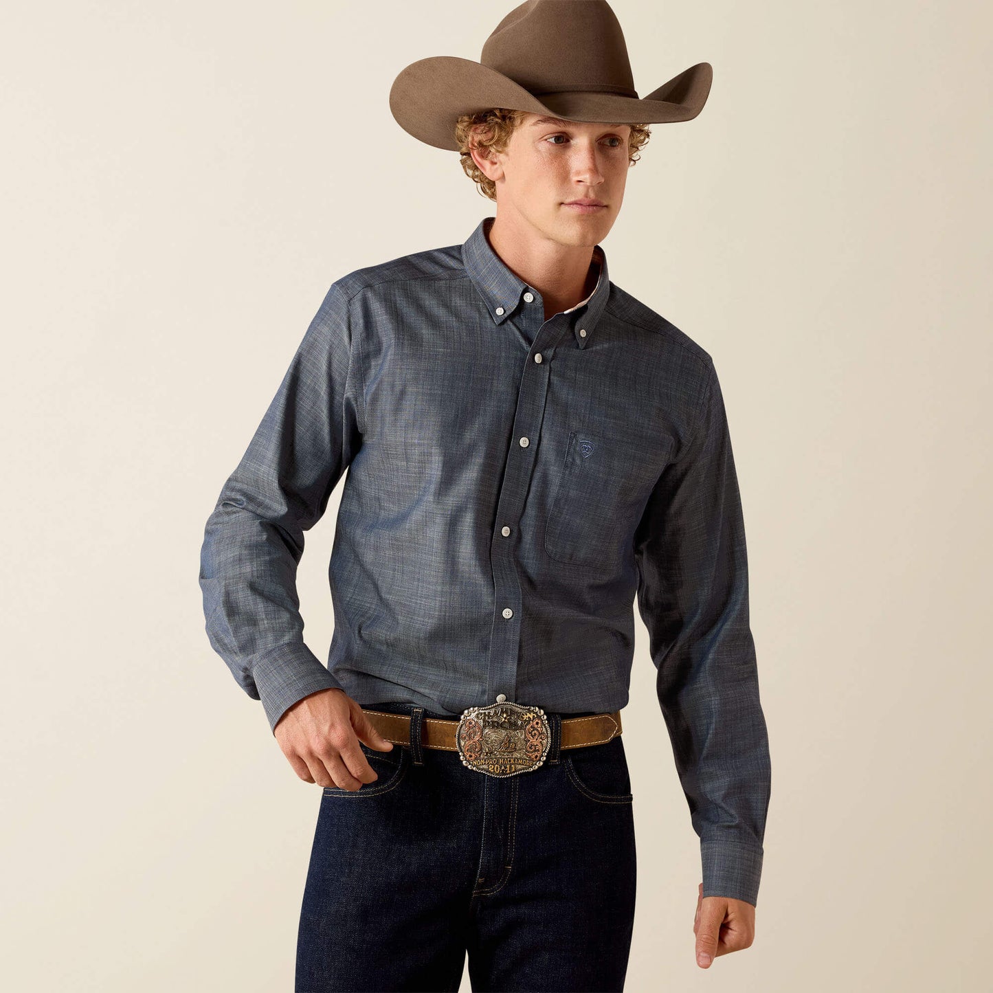 Ariat Wrinkle Free Solid Fitted Shirt Discount