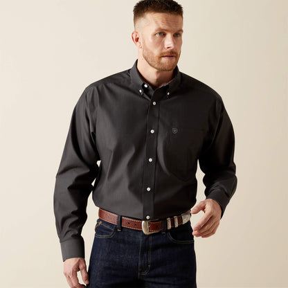 Ariat Wrinkle Free Solid Pinpoint Oxford Classic Fit Shirt Sale