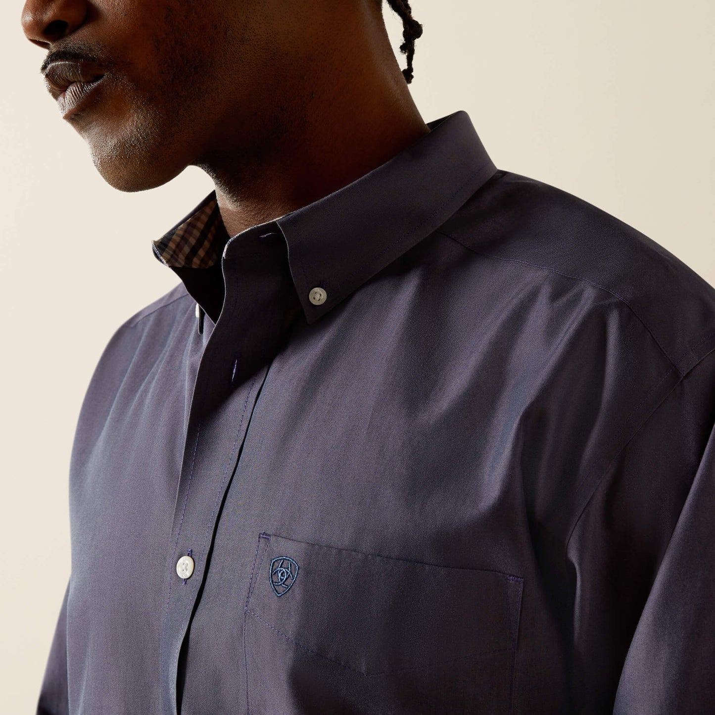 Ariat Wrinkle Free Solid Pinpoint Oxford Classic Fit Shirt Outlet