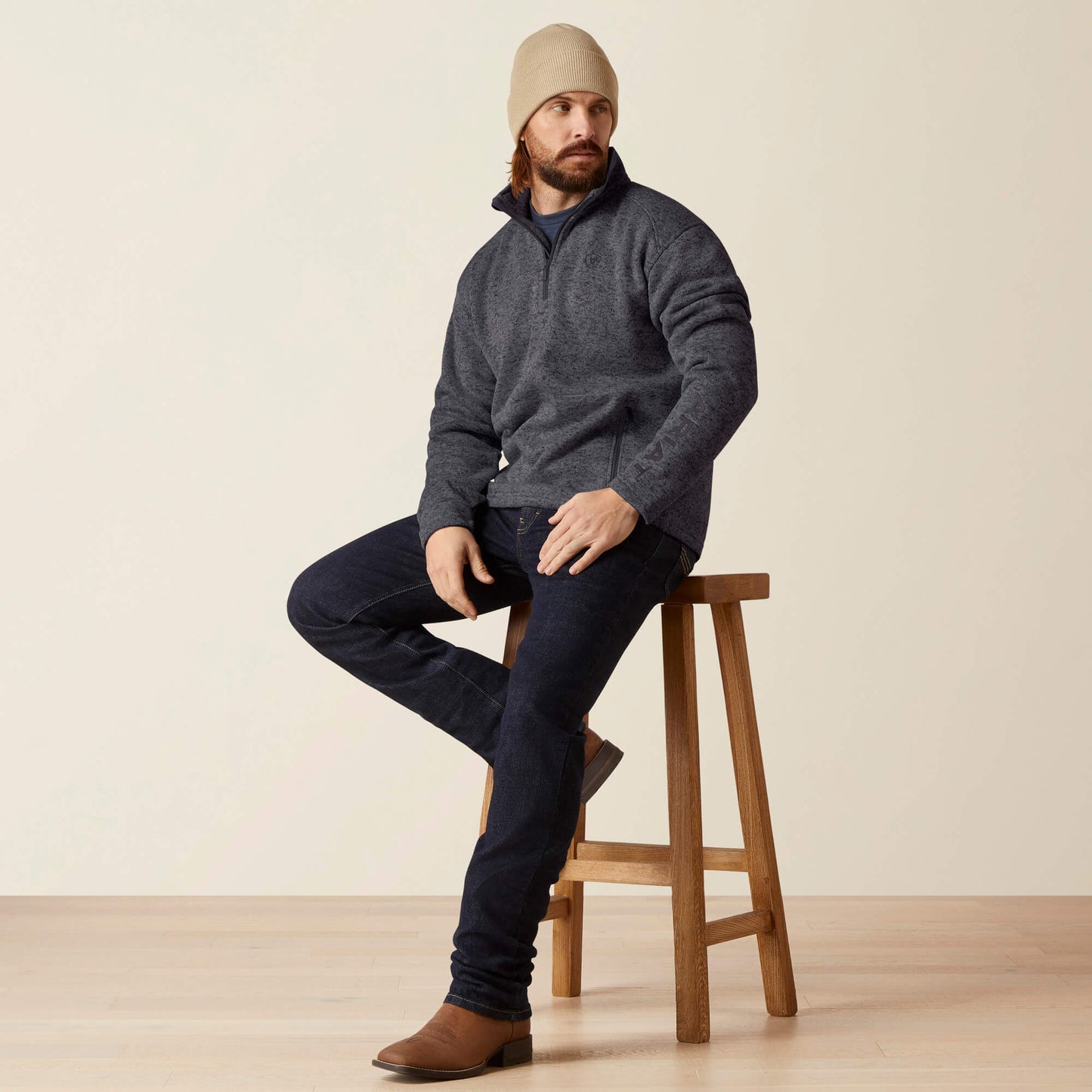 Ariat Caldwell Logo 1/4 Zip Sweater Discount