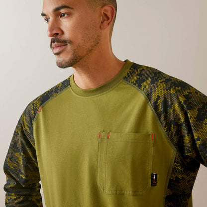 Ariat FR AC Stretch Camo Baseball T-Shirt Outlet