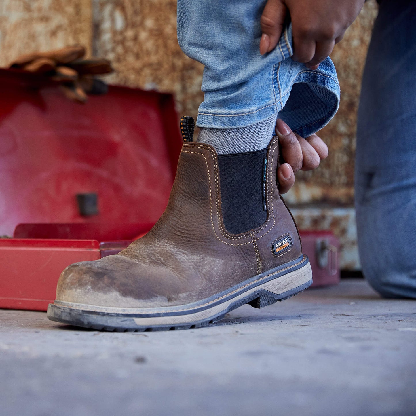 Ariat Riveter Chelsea CSA Waterproof Composite Toe Work Boot Outlet