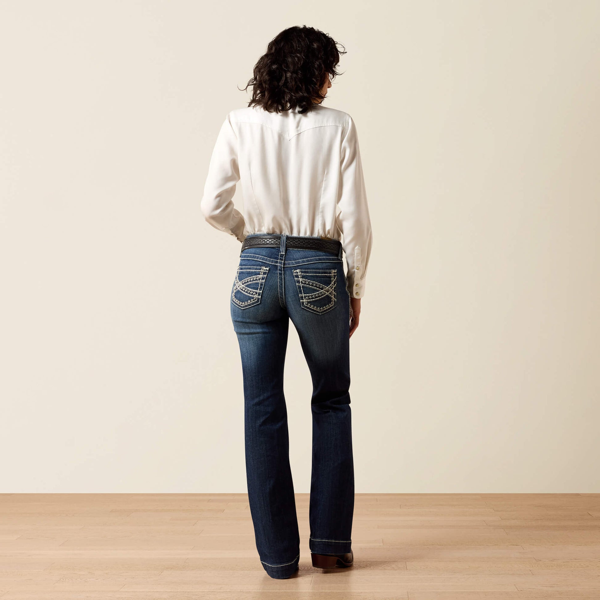 Ariat Trouser Mid Rise Stretch Entwined Wide Leg Jean On Sale