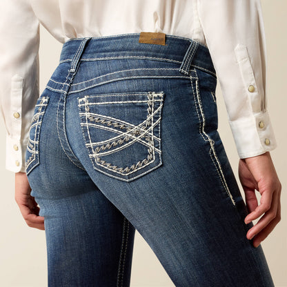 Ariat Trouser Mid Rise Stretch Entwined Wide Leg Jean On Sale