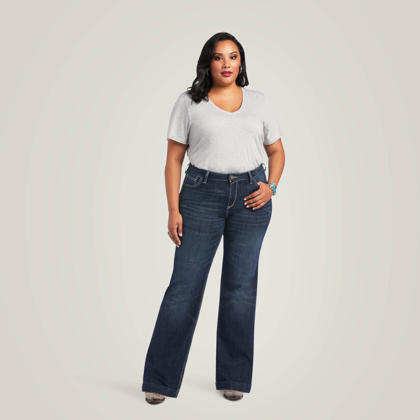 Ariat Trouser Perfect Rise Aisha Wide Leg Jean Sale