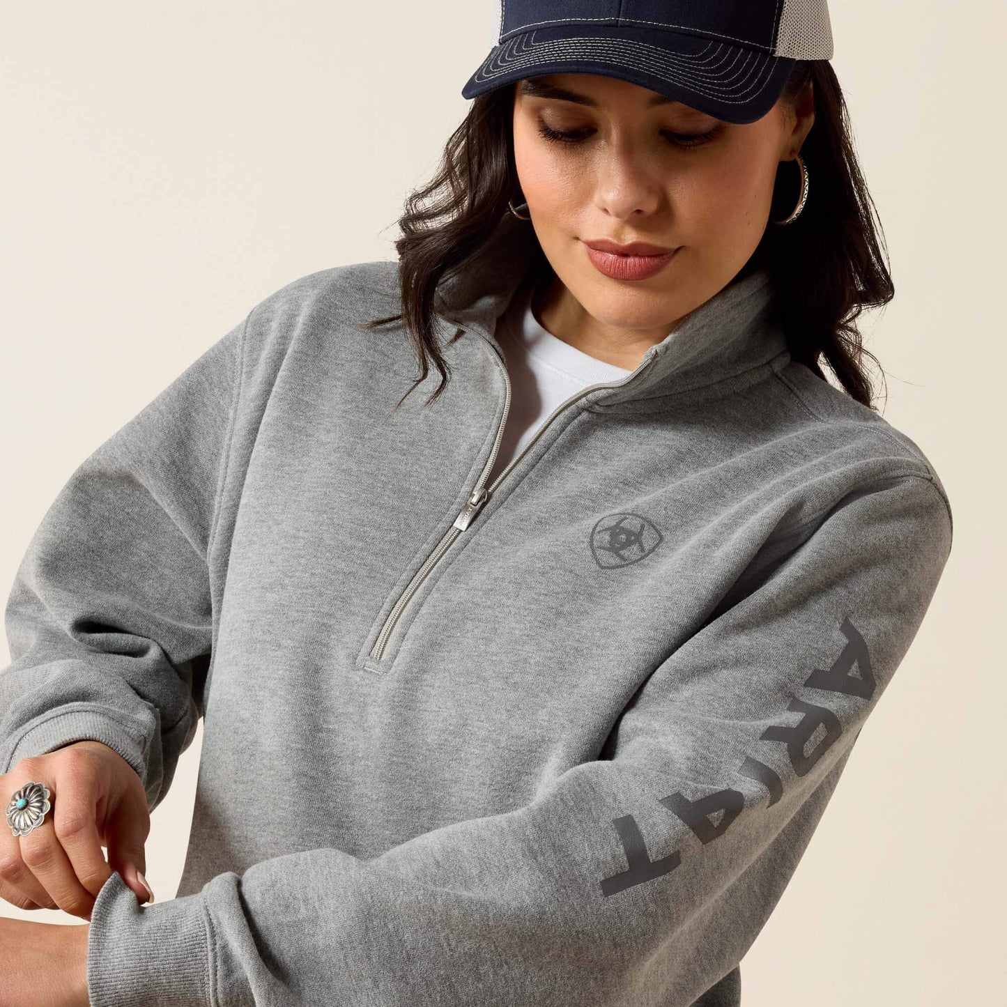 Ariat Foundation Logo 1/2 Zip Sweatshirt Outlet