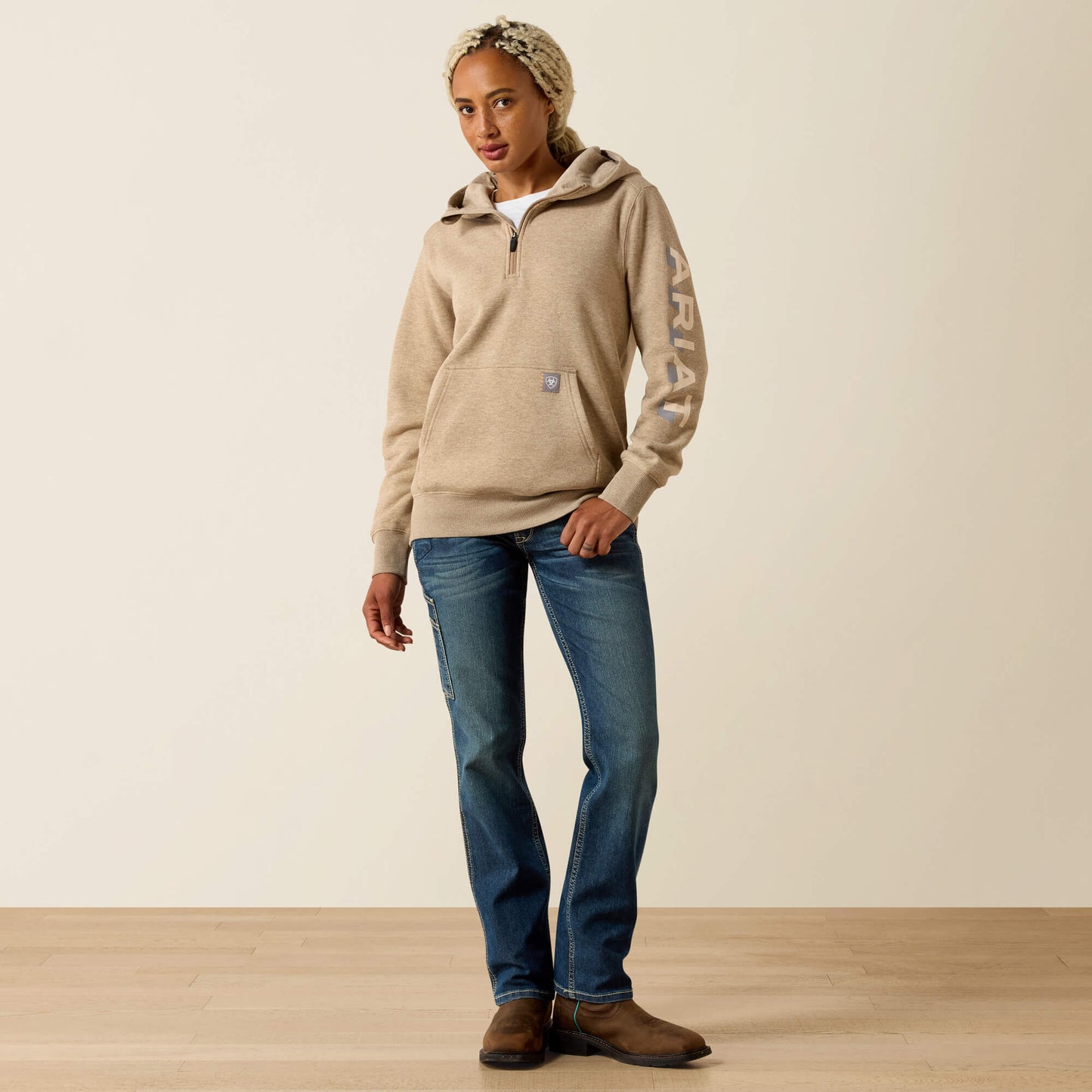 Ariat Rebar Lightweight Logo 1/2 Zip Hoodie Online
