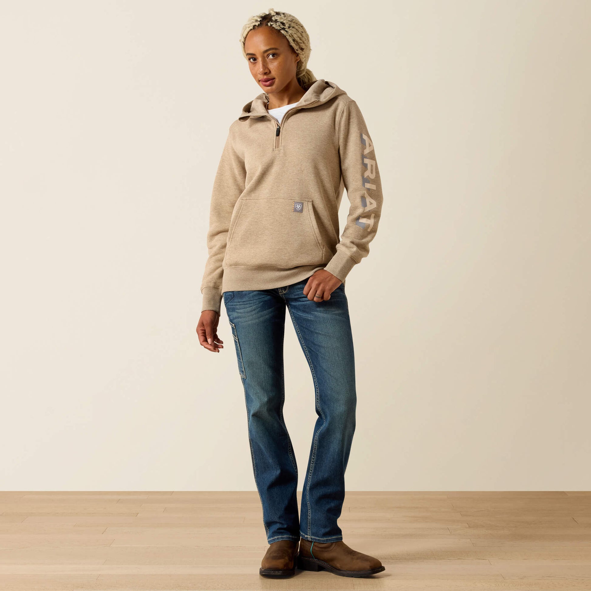 Ariat Rebar Lightweight Logo 1/2 Zip Hoodie Online