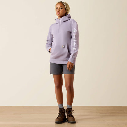 Ariat Rebar Lightweight Logo 1/2 Zip Hoodie On Sale
