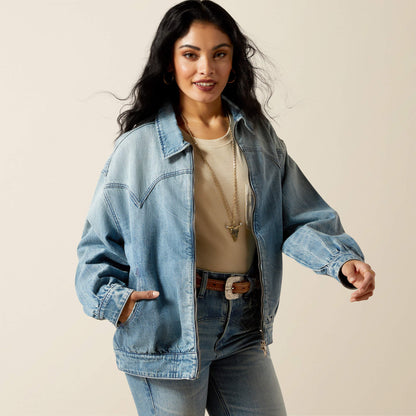 Ariat Cheyenne Denim Bomber Jacket Outlet
