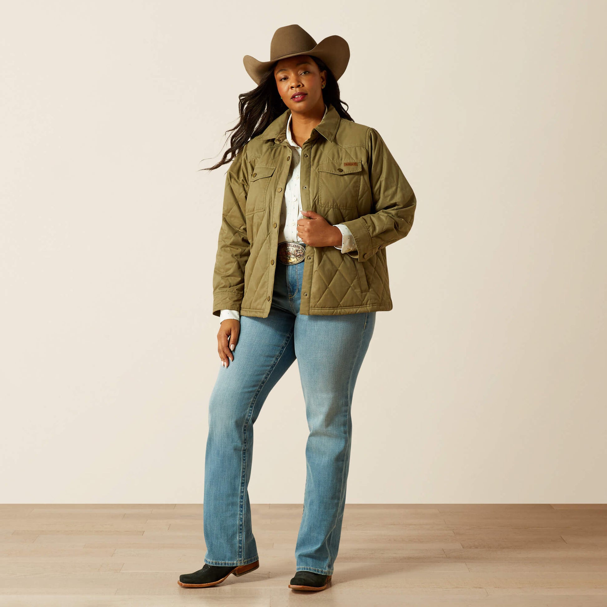Ariat Grizzly Quilted Barn Jacket For Sale