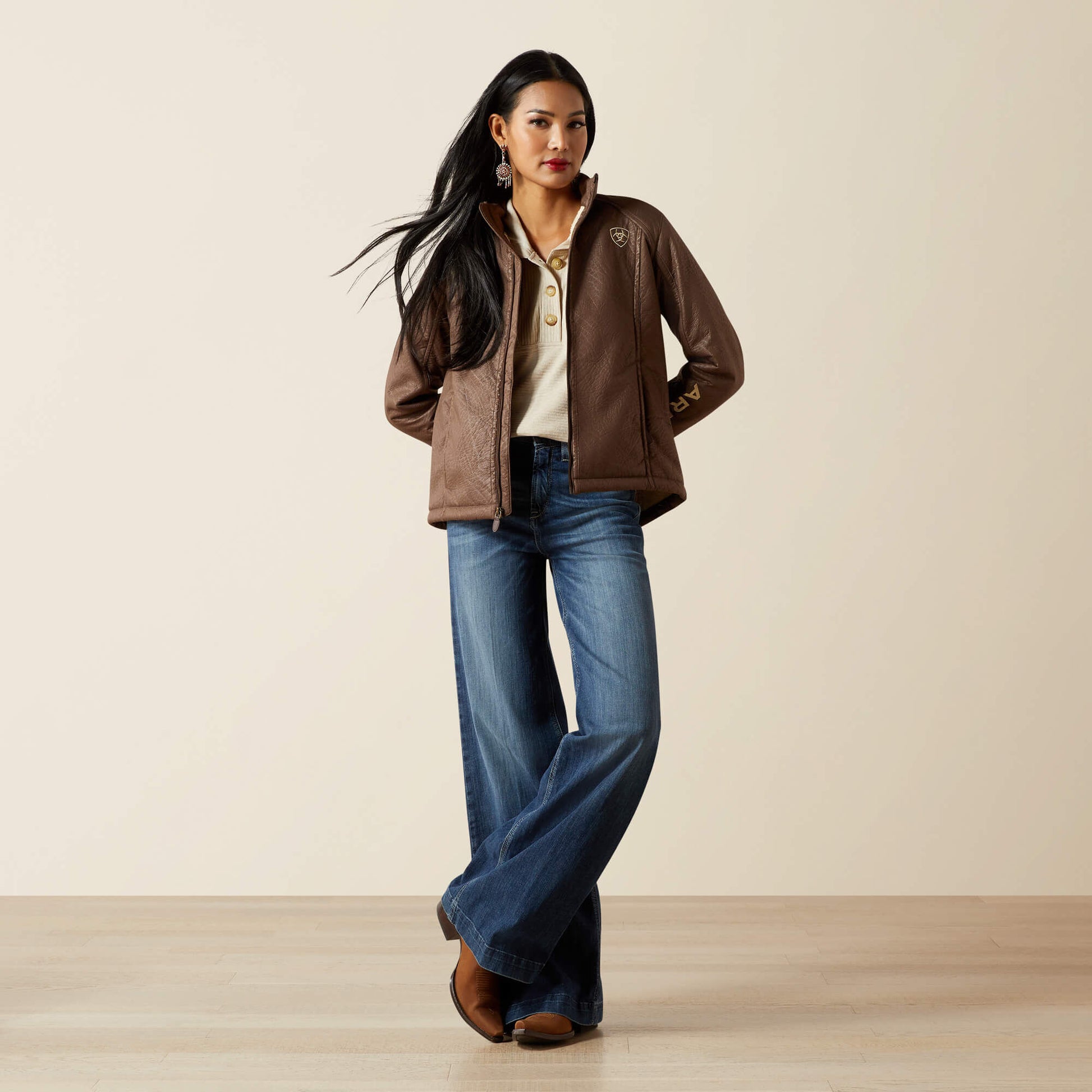 Ariat Ariat Logo Softshell Faux Leather Jacket Outlet