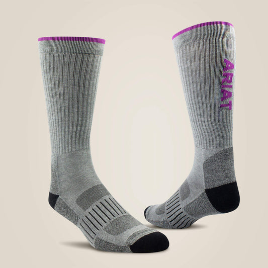 Ariat High Performance Crew Tek Work Sock 2 Pair Pack Outlet