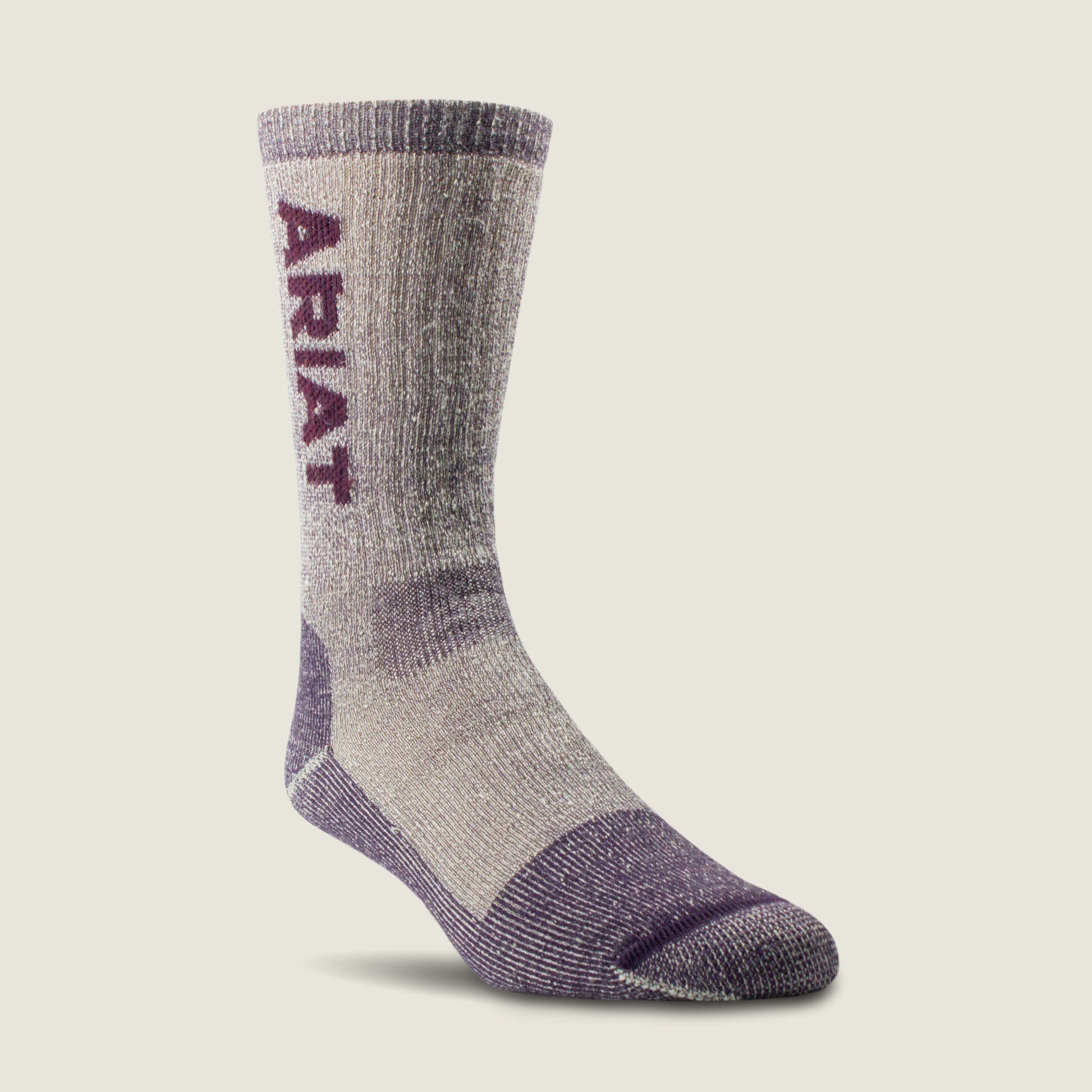 Ariat Midweight Merino Wool Blend Steel Toe Work Sock 2 Pair Multi Color Pack Sale